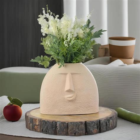 Buy Pottery House Ceramic Flower Vase | Blowing Kiss Face Vase, 6 ...