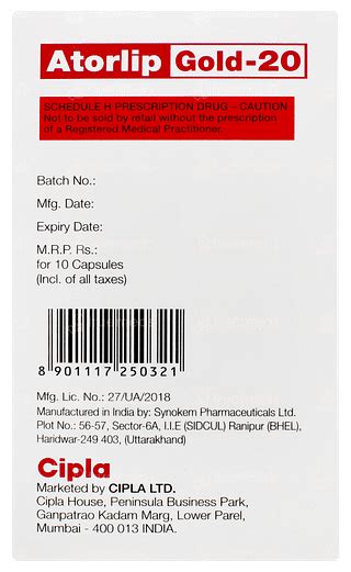 Atorlip Gold 75/20/75 MG | Order Atorlip Gold 75/20/75 MG Capsule ...