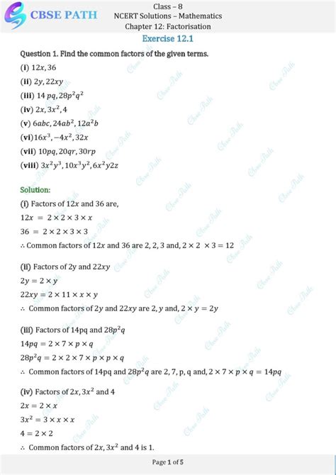 Image result for Class 8 Maths CBSE Chapter 12