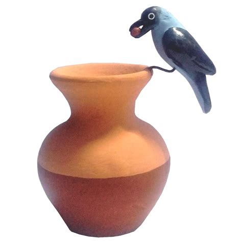 Thirsty Crow on Pot for Home Decoration Handicraft (4 inch, 10 cm ...