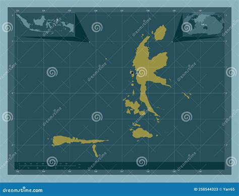 Maluku Utara, Indonesia. Solid. Major Cities Stock Illustration ...