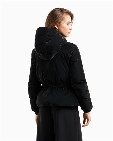 Velour effect fabric jacket with hood | Armani Exchange