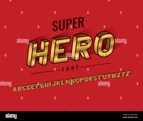 super hero font and alphabet design, typography retro and comic theme ...
