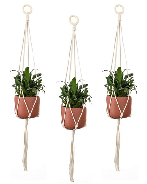 Elespace Black Cotton Macrame Hangers [Without Pots] | Hanging Planters ...