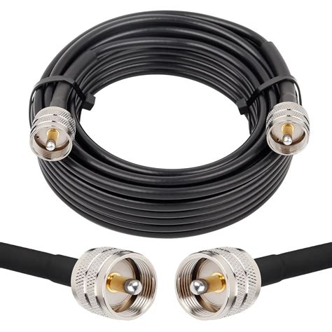 MOOKEERF CB Coax Cable 35ft, RG58 PL259 UHF Male to Male Coaxial Cable for HAM Radio, VHF Radio ...