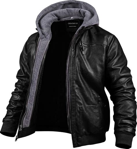 Buy Men's Faux Leather Jacket Motorcycle Jacket Waterproof Windproof PU ...