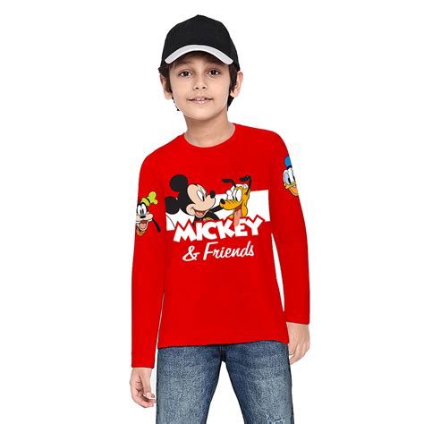 Mickey & Friends Red Full Sleeve Boys T-SHIRT – BONKIDS