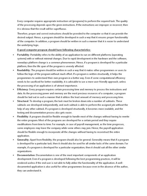 Image result for Name a Feature of a Good Computer Program