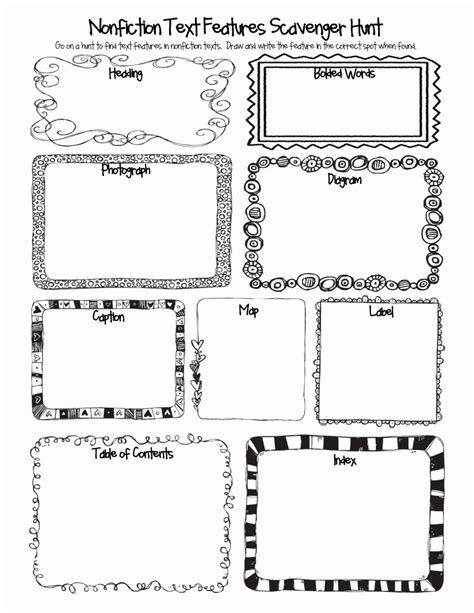 Image result for Text Features Worksheet Free