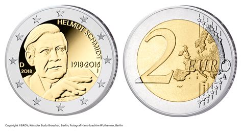 BRD 2 Euro Gedenkmünze 2018 „100. Geburtstag Helmut Schmidt“ › Primus ...