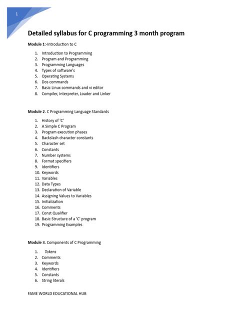 Image result for Computer Programming 1 Syllabus