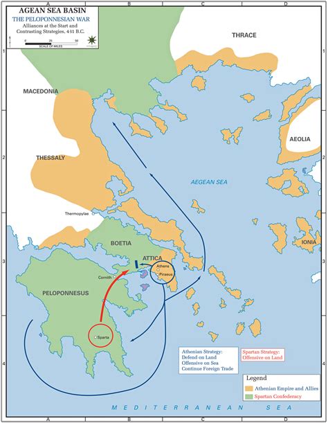 Map of the Peloponnesian War - Alliances 431 BC