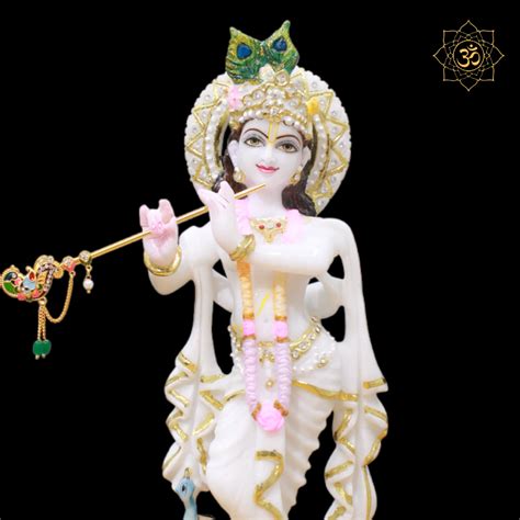 Marble Krishna Murti designed in 15inches for Home Temples – BMBIDOLS
