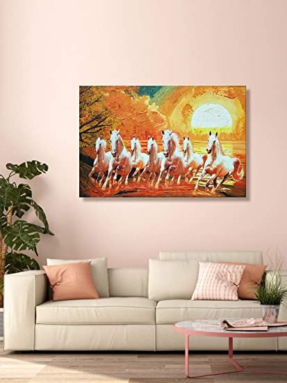 999Store Wooden Stretched Framed wall painting paintings horses with ...