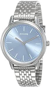 Sonata Women Metal Analog Watch-8170Sm01, Band Color-Silver,Dial Color ...