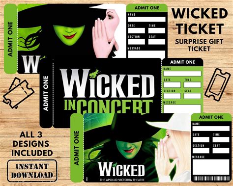 Wicked Tickets, Wicked Musical Surprise Tickets, Wicked Musical Theater ...