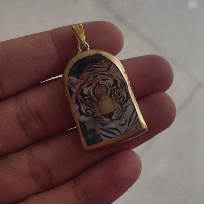 Tiger Pillar Shaped - Cold Porcelain Charms Pendant (Pack of 50)