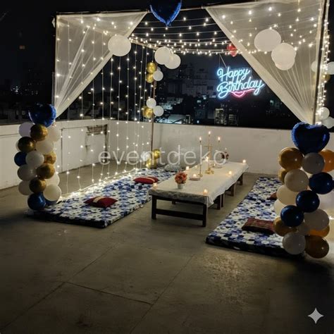 Elegant Rooftop Candlelight Birthday Setup | Get together in Lucknow