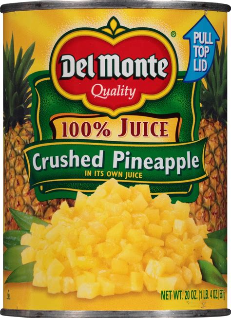 Amazon.com : Del Monte Canned Crushed Pineapple in 100% Juice, 20-Ounce ...