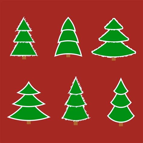 Weihnachtsbaum-Set-Symbol | Premium Vektor