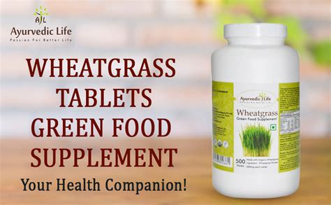 Ayurvedic Life Wheatgrass Tablets 500mg - 500 Tablets, green : Amazon ...