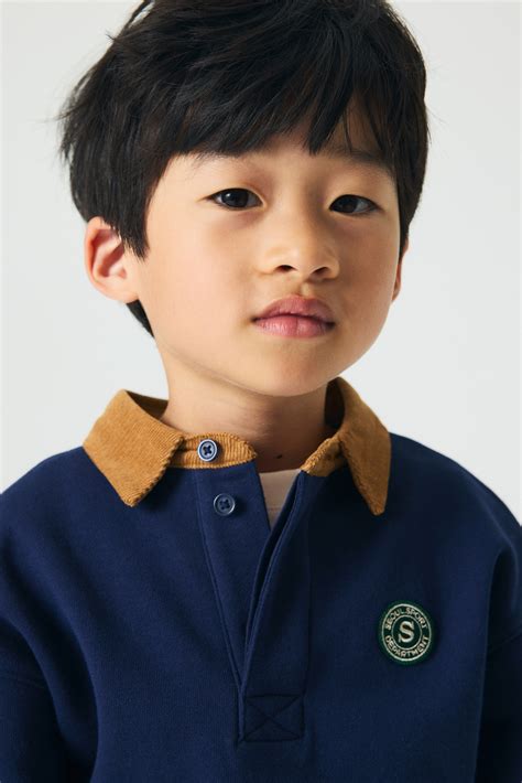 Loose-fit rugby shirt - Navy blue/S - Kids | H&M IN