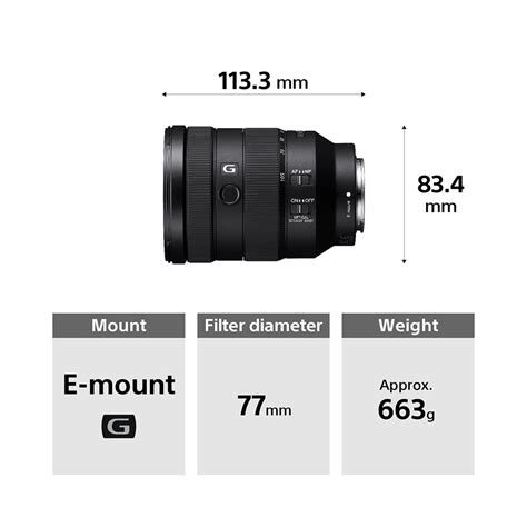 Sony SEL24105G FE 24-105 mm F4 G OSS E-Mount Lens