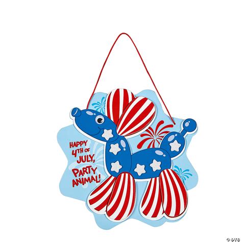 6 1/2" x 6 1/2" Patriotic Balloon Dog Foam Sign Craft Kit - Makes 12 ...