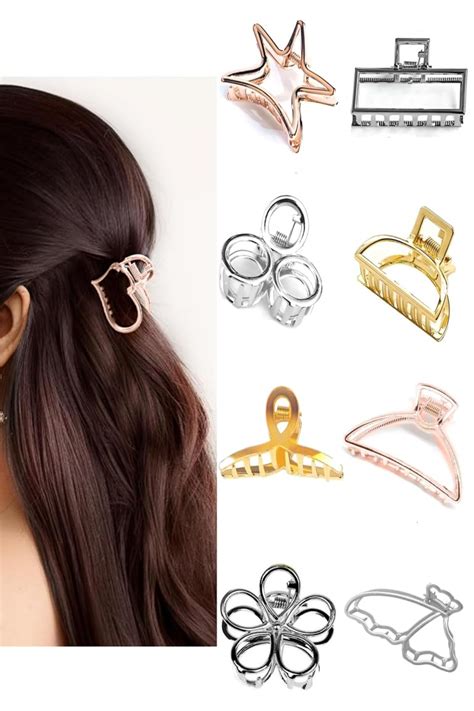 THE MARKETVILLA Hair Clips for Woman Metal - Pack of 8, Hair Clutcher ...