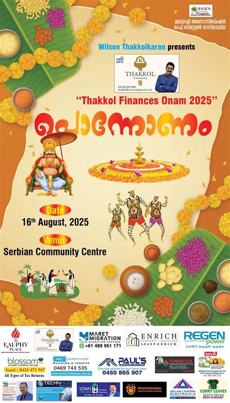MAWA Onam 2025, Serbian Community Centre Maddington, Orange Grove, 16 ...