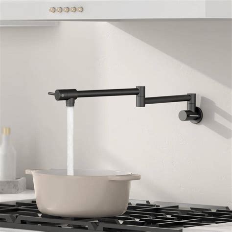 KES Wall Mounted Pot Filler with Double Joint Swing Arm 2 Handles in ...