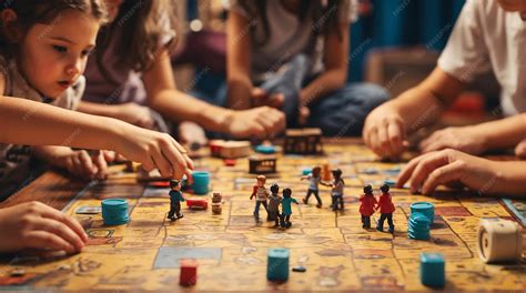 Premium Photo | Children play board games at the table Board game concept