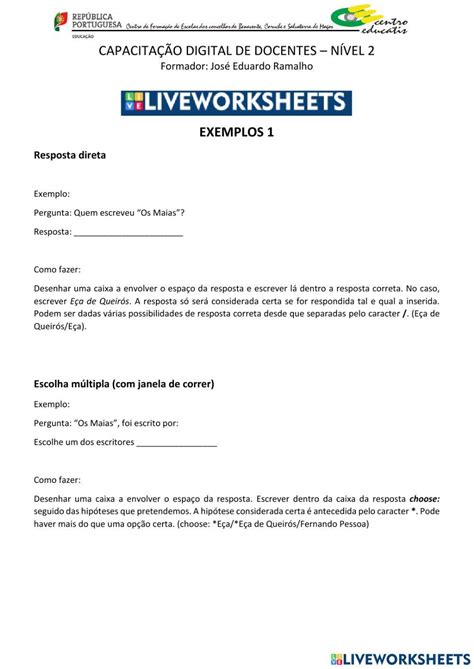 Image result for Live Worksheet Tutorial