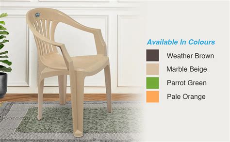 Nilkamal Plastic Chair for Living room with Arm | 3 Year Warranty | For ...