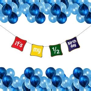 Party Hub Solid Half Birthday Banner Set Of 51 Balloon 1 Its My Half ...