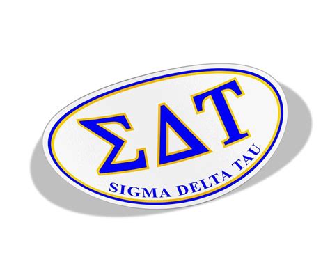 Sigma Delta Tau Greek Letter Oval Decal - Greek Gear