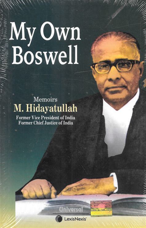 My Own Boswell - Memoirs M. Hidayatullah available at M&J Services ...