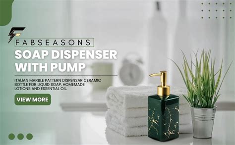FabSeasons Soap Dispenser with Pump, Italian Marble Pattern Dispensar ...