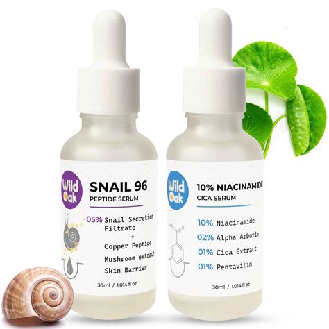Hydration Serum Combo: 10% Niacinamide Cica Serum + Snail 96 Peptide S ...