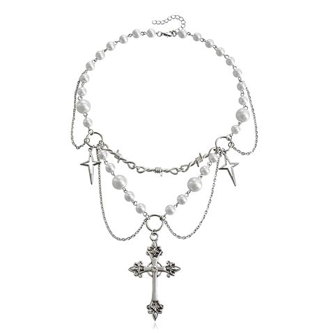 Buy 1PCS Layered Necklace for Women, Gothic Jewellery Aesthetic ...