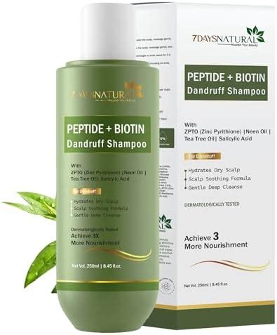 7DAYSNATURAL Peptide + Biotin Dandruff Shampoo with Zinc Pyrithione ...