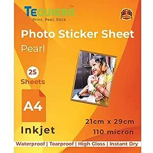 TeQuiero Photo Inkjet Vinyl Sticker Paper Glossy Waterproof Sheets ...