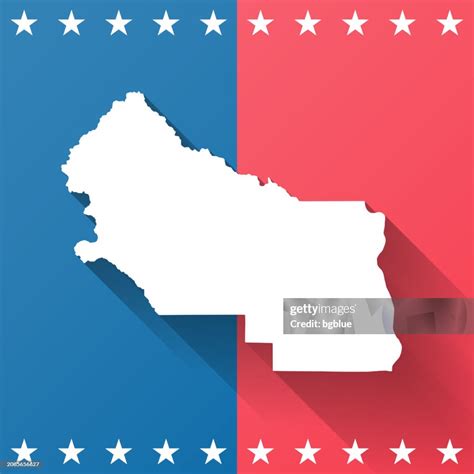 Kittitas County Washington Map On Blue And Red Background High-Res ...