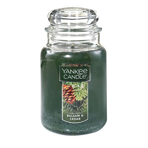 Yankee Candle - Large 22 oz Balsam & Cedar Scented Jar Candle, Fresh ...