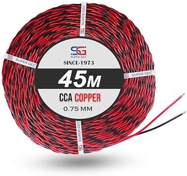 Super GEC CCA Copper Flexible Wire 2 Core 45 Meter Length | 1100V FR ...