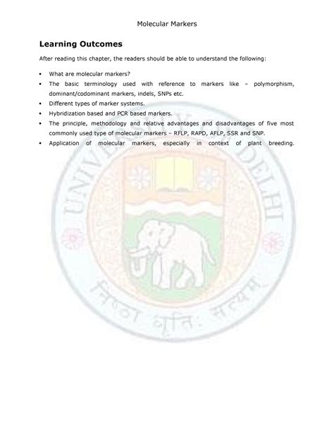Unit -2 Molecular markers - Molecular Markers Learning Outcomes After ...