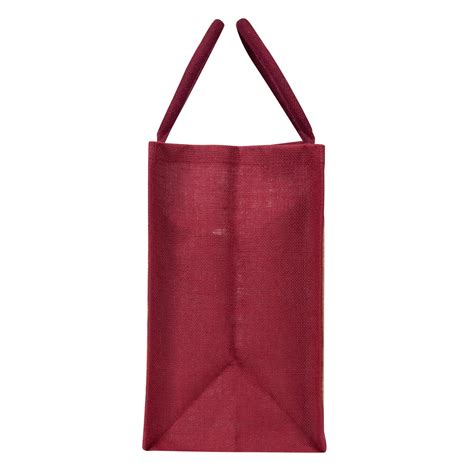 14' x 14' Jute Shopping Bag with Zipper and Base (Maroon)