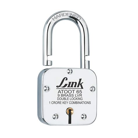 Link Locks Atoot 65 9 Brass Lever Double Locking Pad Lock (Silver) Pack ...