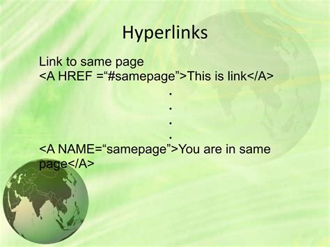Hyperlinks in HTML | PPT