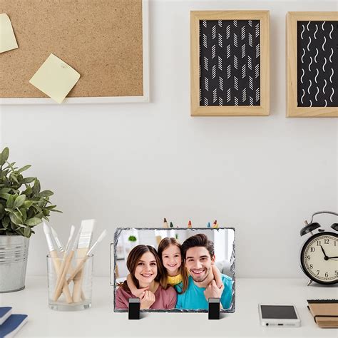 Buy 2 Pieces Sublimation Blank Slate Rock Stone Photo Frame Heat ...